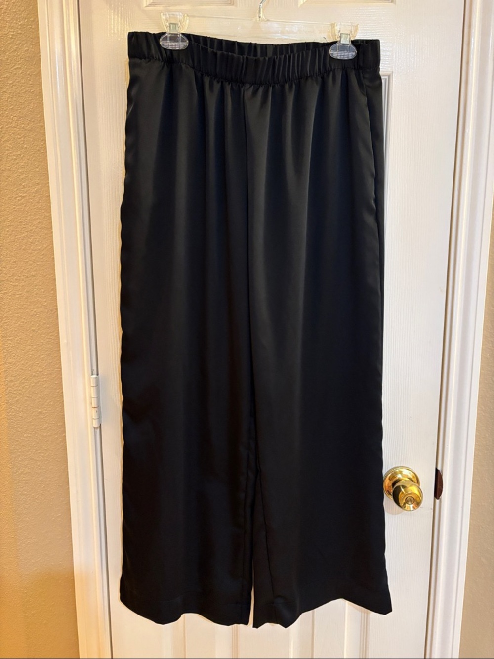 a new day Black Wide Leg Satin Pants